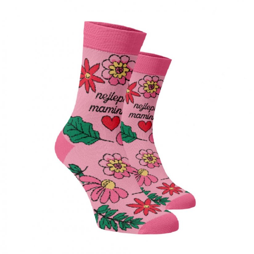 Veselé vysoké ponožky - Nejlepší maminka - Velikost: 42-44, Materiál: Bavlna