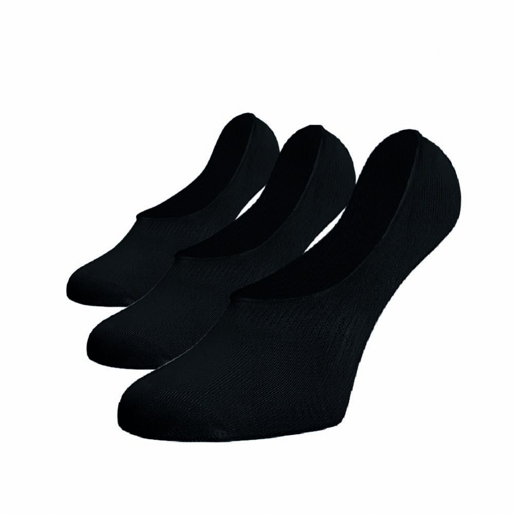Neviditelné ponožky ťapky černé 3pack Černá Bavlna 35-38