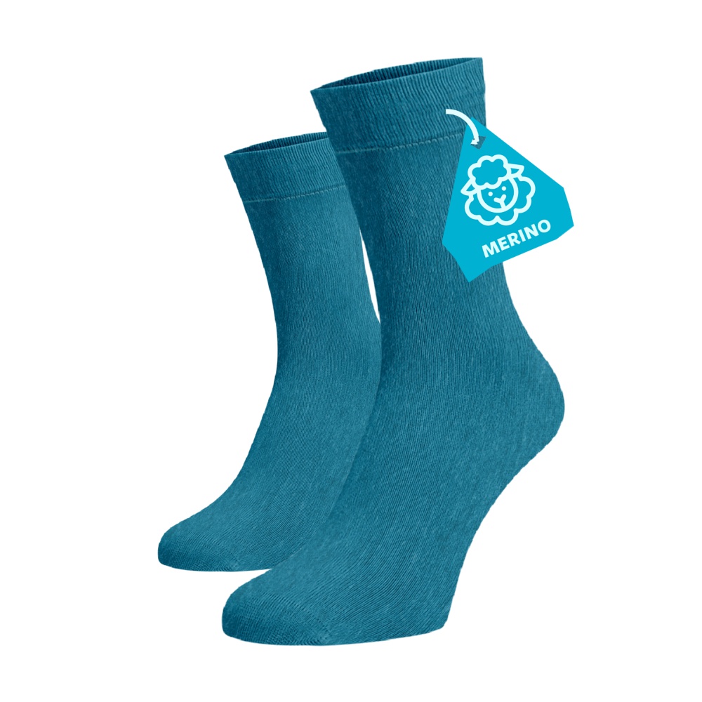 Světle modré ponožky MERINO Vlna (Merino) 42-44