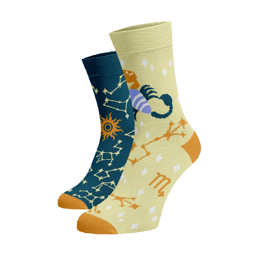 Veselé ponožky Znamení zvěrokruhu Štír Tmavě modrá Bavlna 45-46