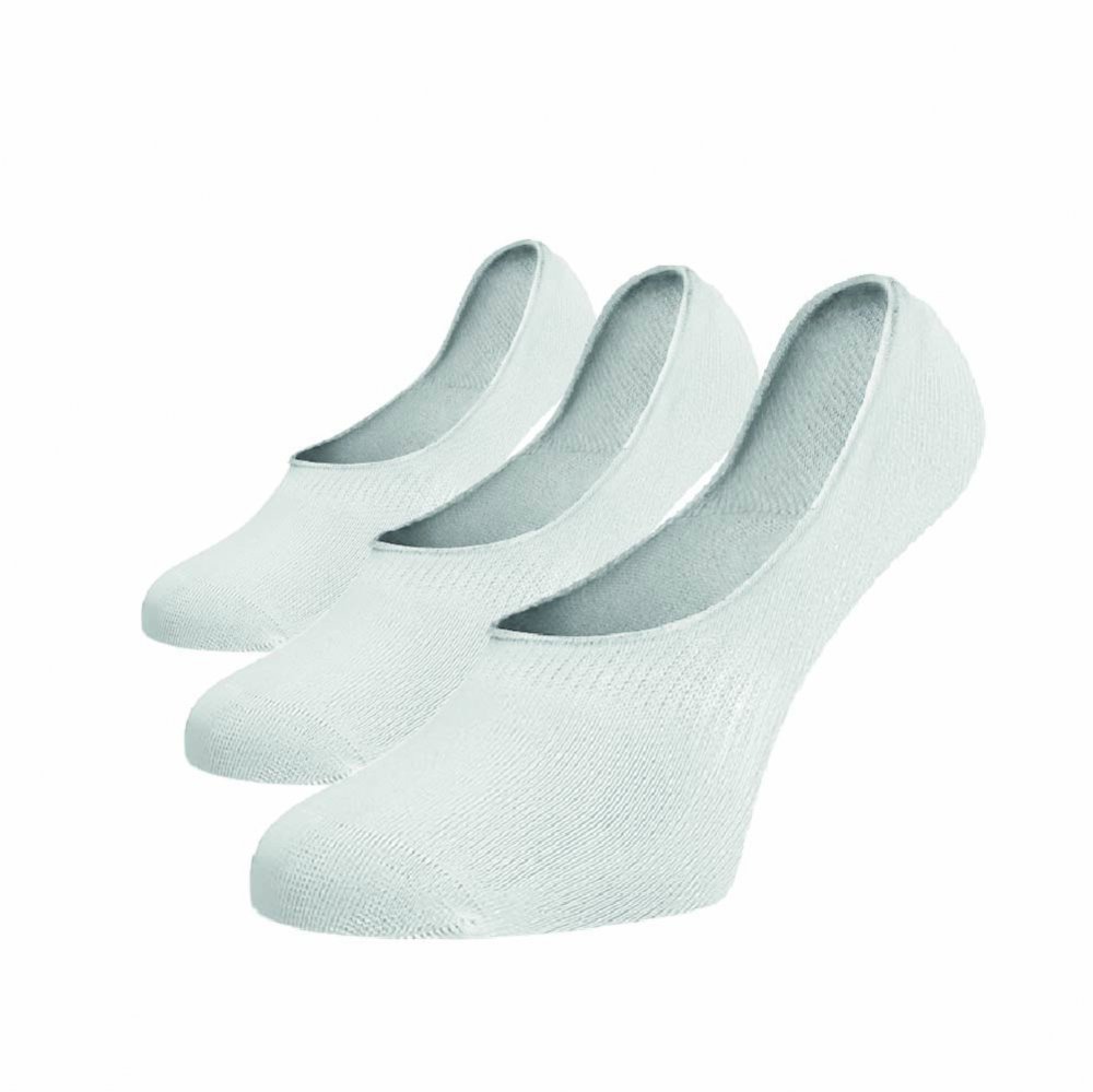 Neviditelné ponožky ťapky bílé 3pack Bílá Bavlna 45-46