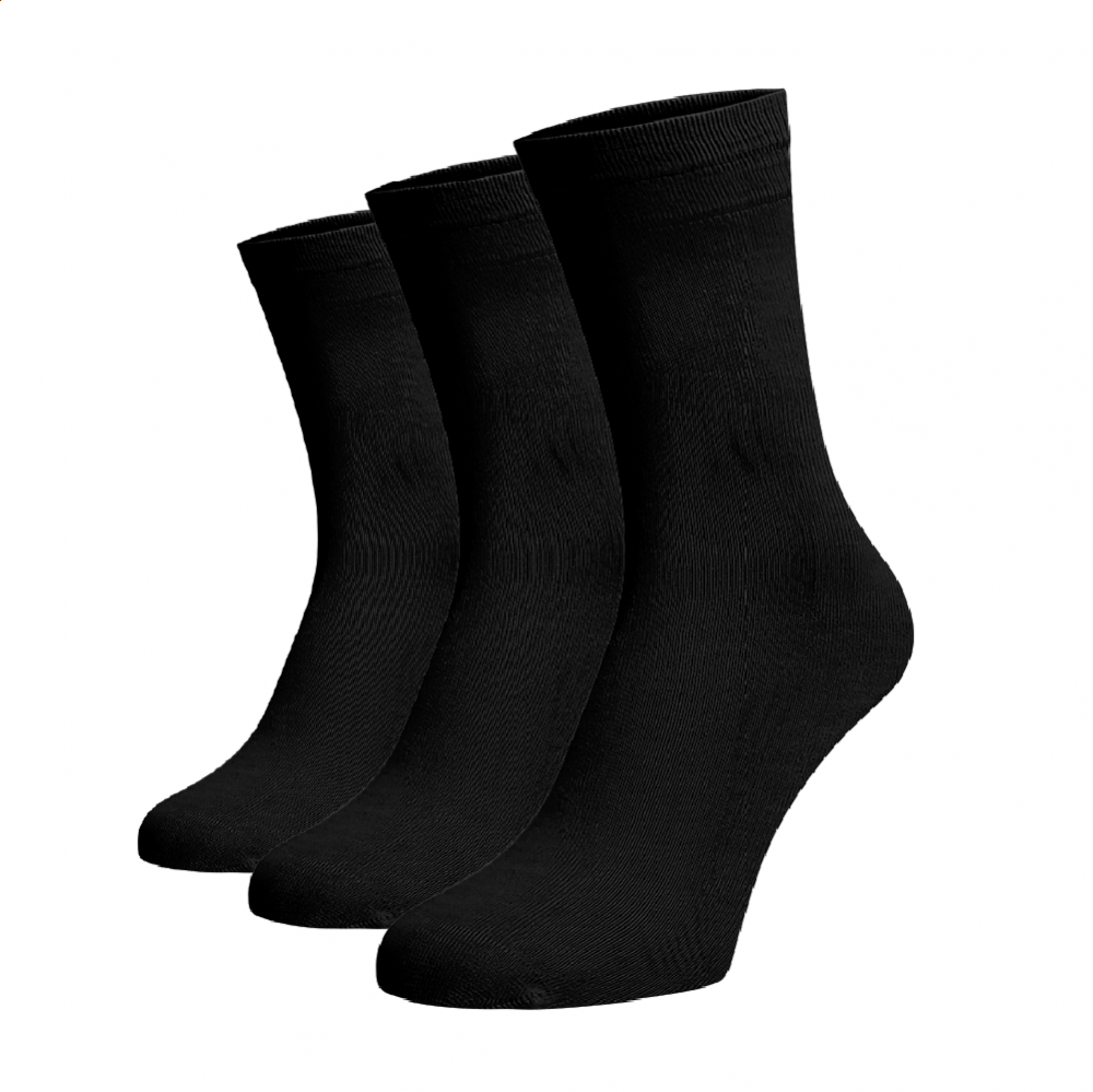 Zvýhodněný set 3 párů vysokých ponožek - černé Černá Bavlna 47-48