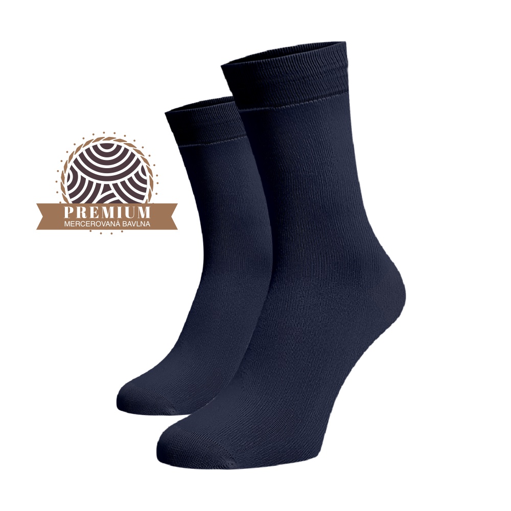 Ponožky z mercerované bavlny - tmavě modré 39-41