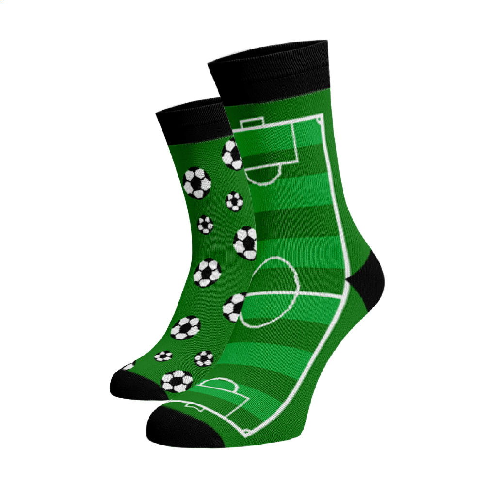 Veselé ponožky Fotbal Zelená Bavlna 45-46