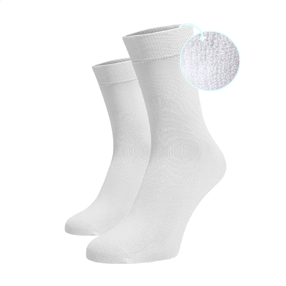 Vysoké teplé ponožky Bílé Bílá Bavlna 39-41