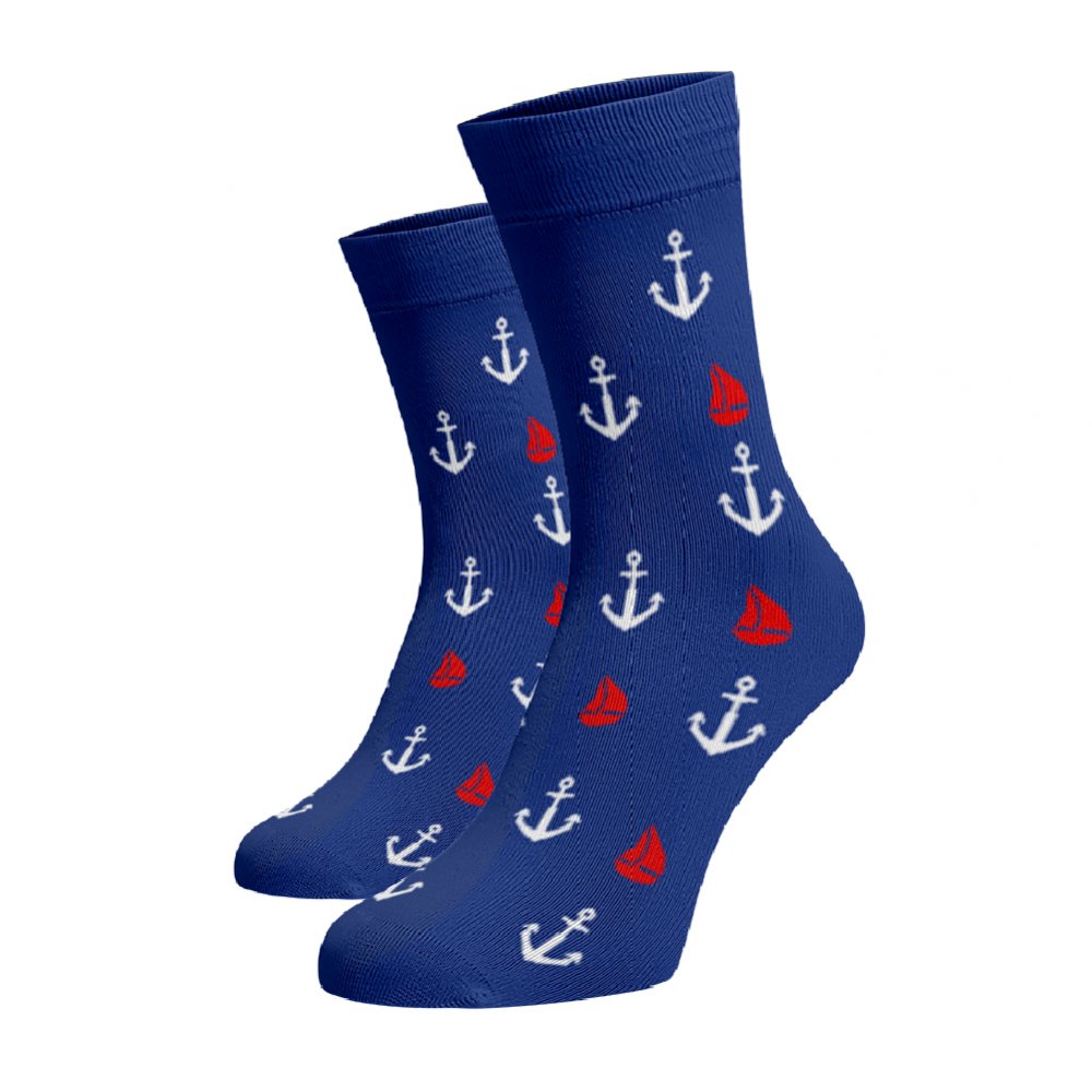 Veselé ponožky Námořnické Modrá Bavlna 45-46