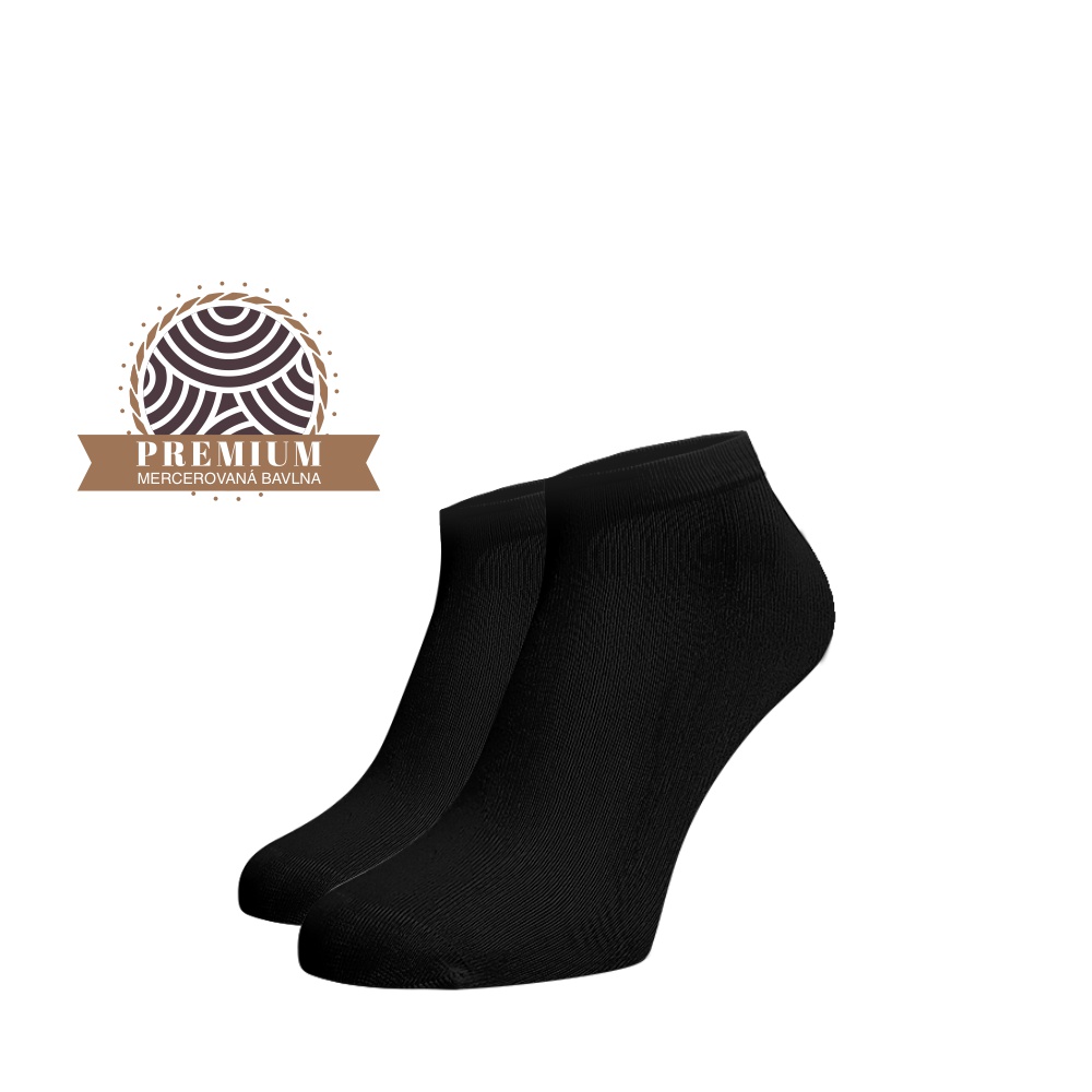 Kotníkové ponožky z mercerované bavlny - černé 42-44