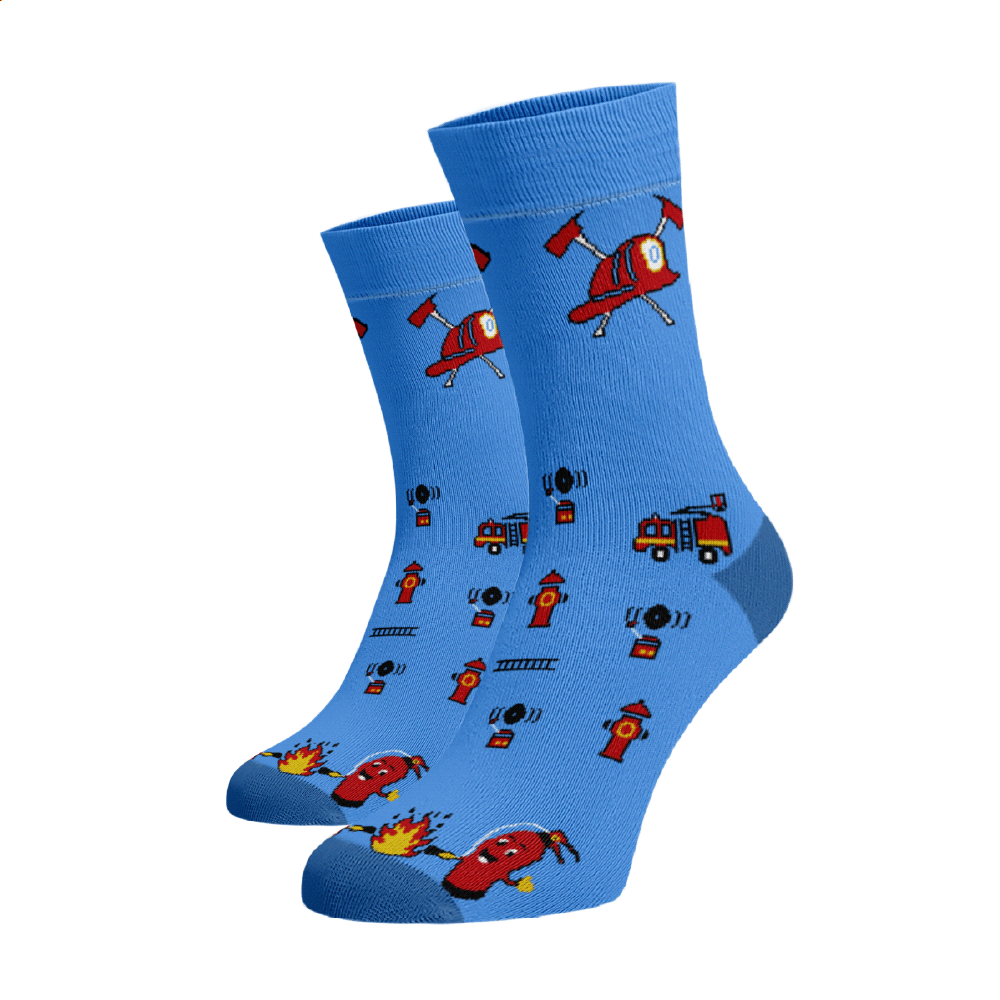 Veselé ponožky Hasiči Modrá Bavlna 42-44