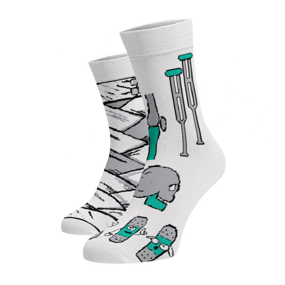 Veselé ponožky Zdravotnické Bílá 45-46