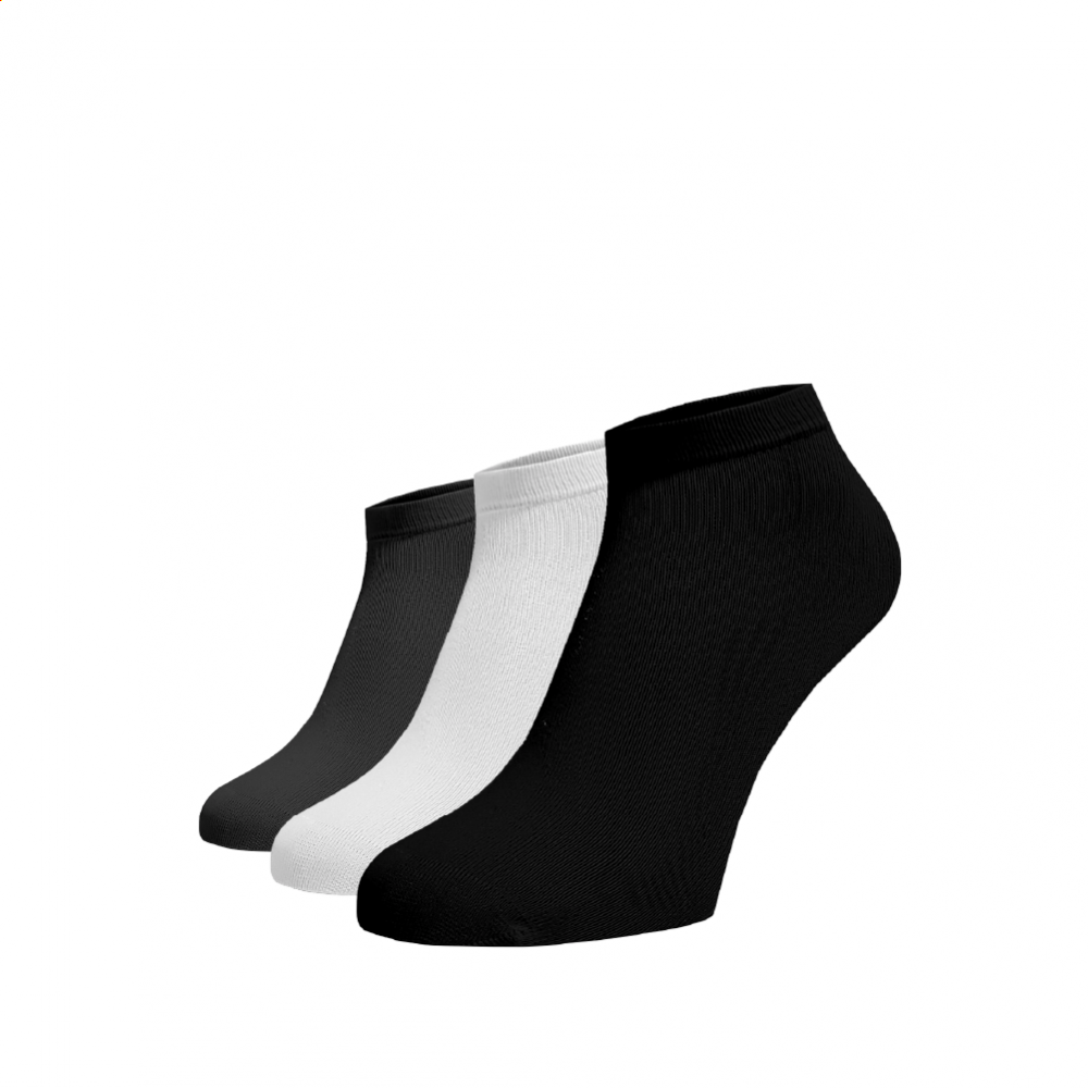 Zvýhodněný set 3 párů bambusových kotníkových ponožek - mix barev Bílá Viskoza (Bambus) 39-41