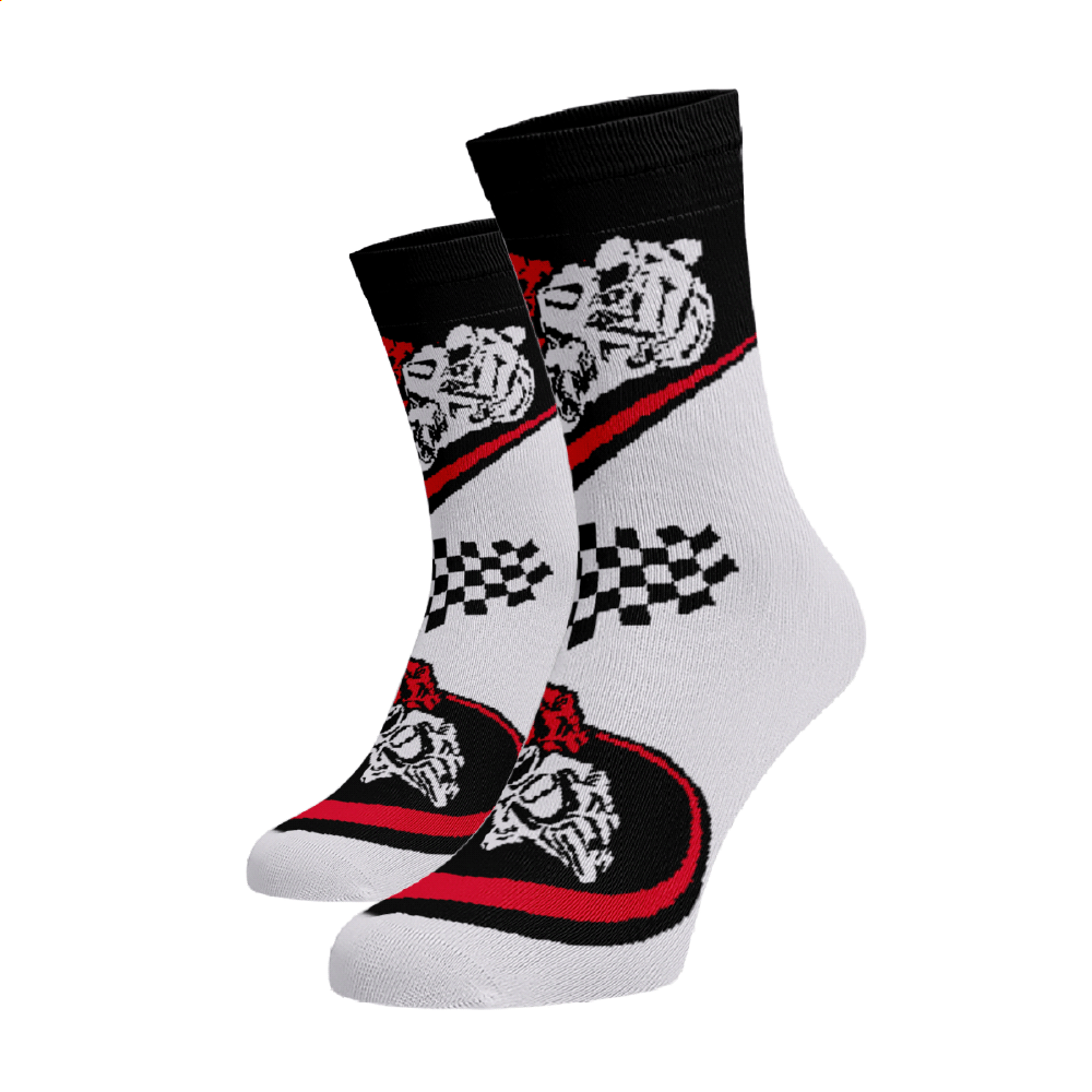 Veselé ponožky Motorky Bílá Bavlna 45-46