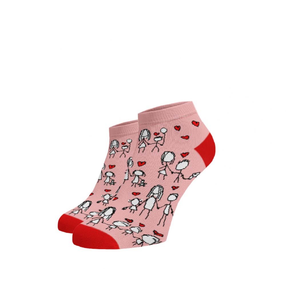 Veselé kotníkové ponožky Děkuji mami Světlé růžová Bavlna 35-38