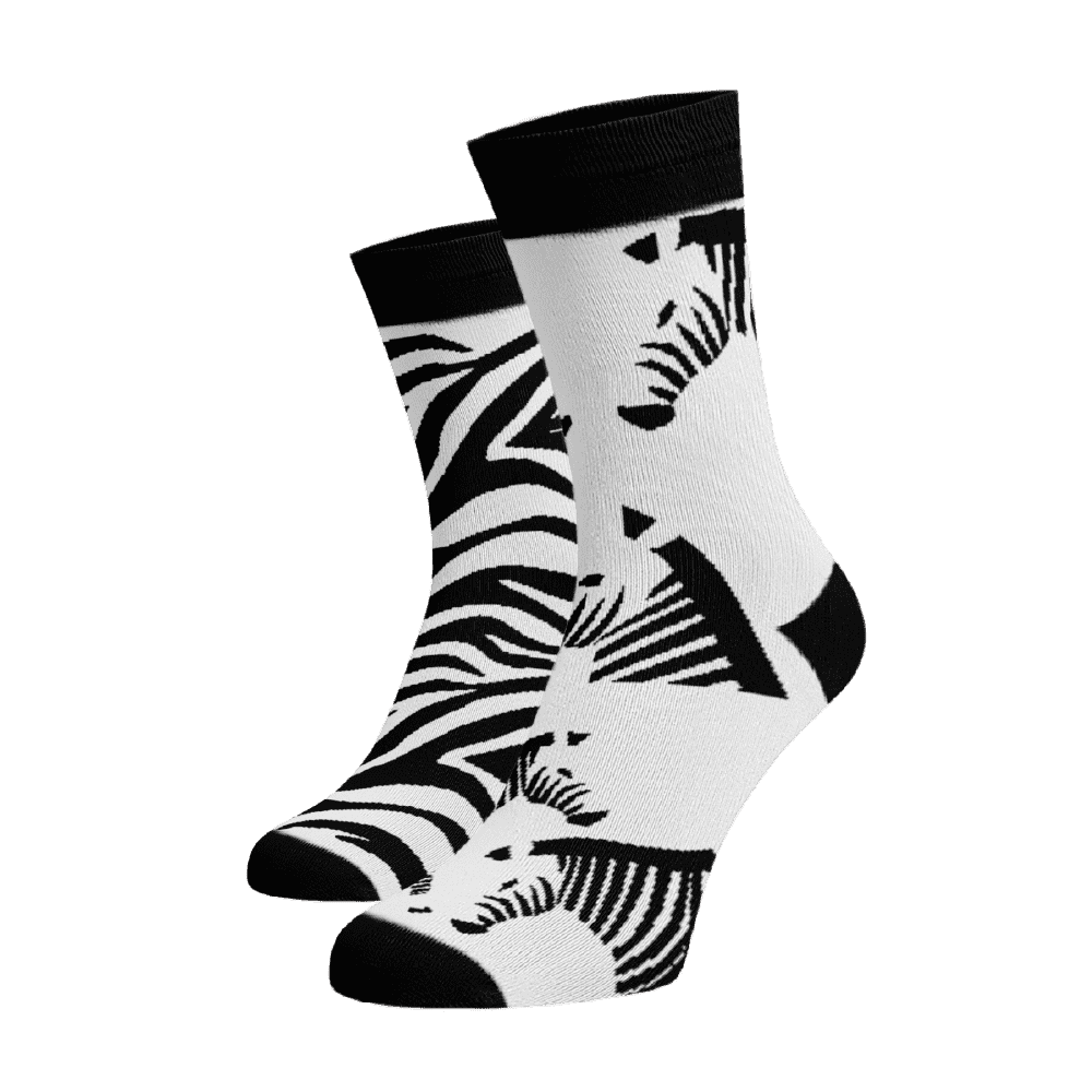 Veselé ponožky Zebry Bílá Bavlna 35-38