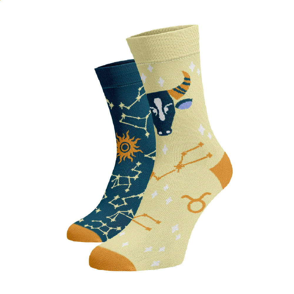 Veselé ponožky Znamení zvěrokruhu Býk Tmavě modrá Bavlna 45-46