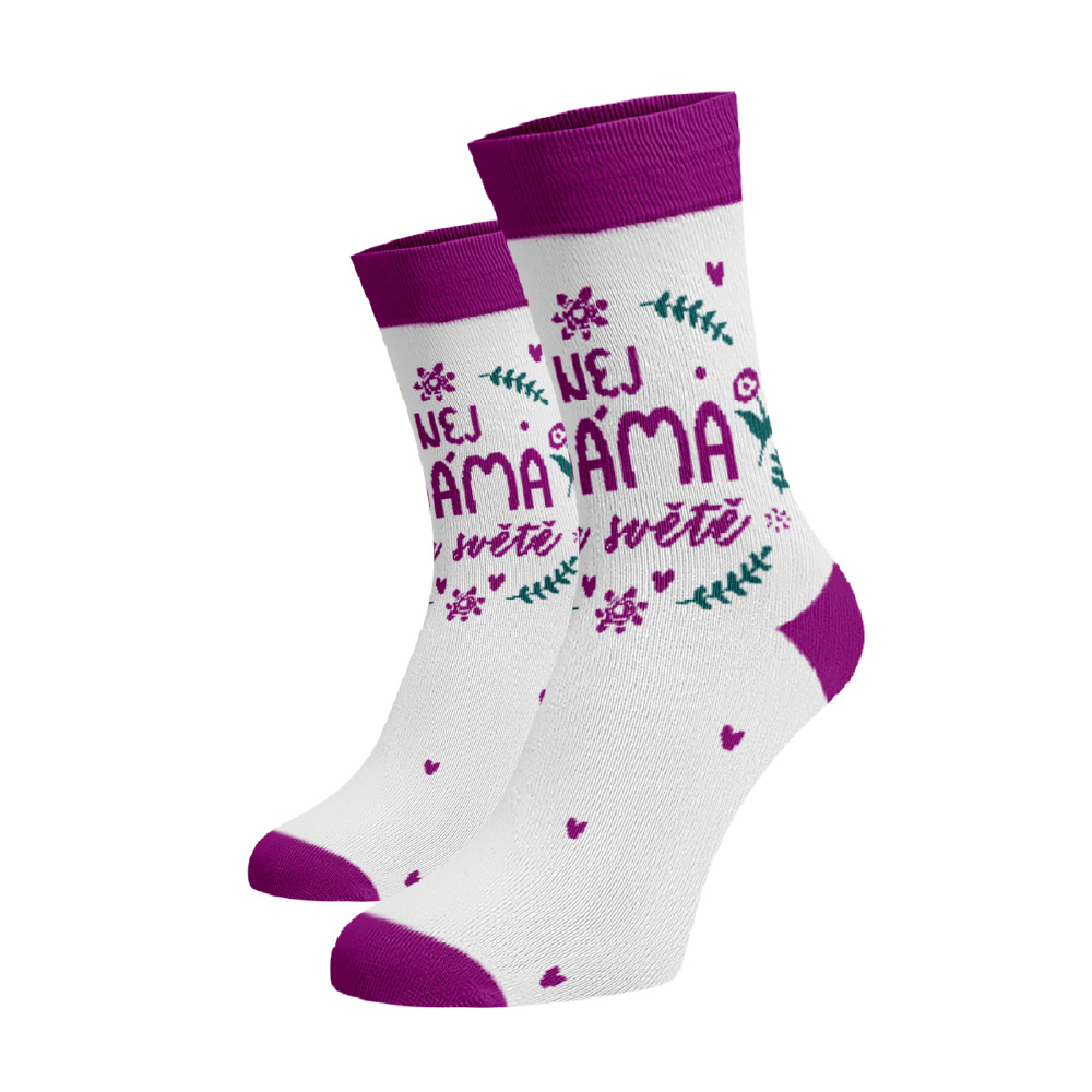 Veselé vysoké ponožky - Nej MÁMA na světě Bavlna 35-38