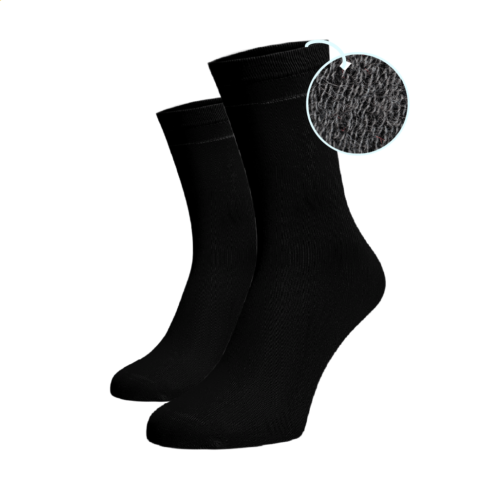 Vysoké teplé ponožky Černé Černá Bavlna 35-38