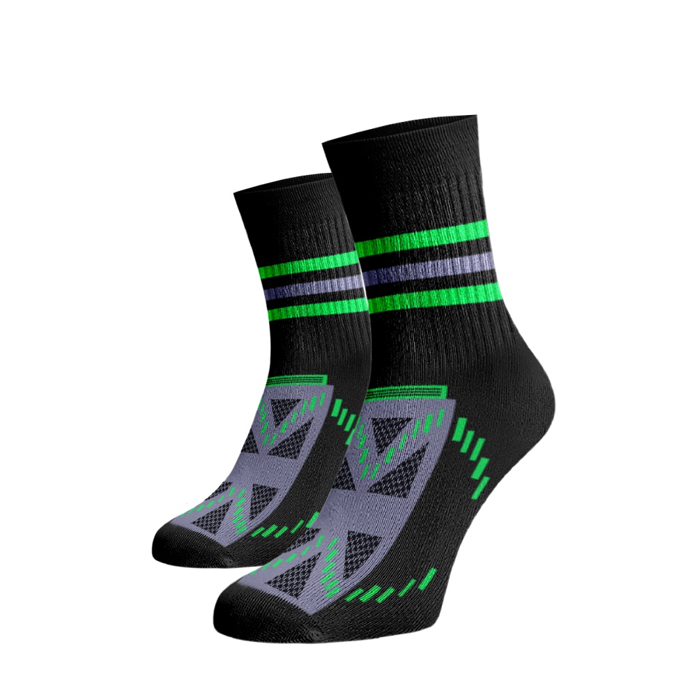 Sportovní funkční ponožky černé Zelená 42-44