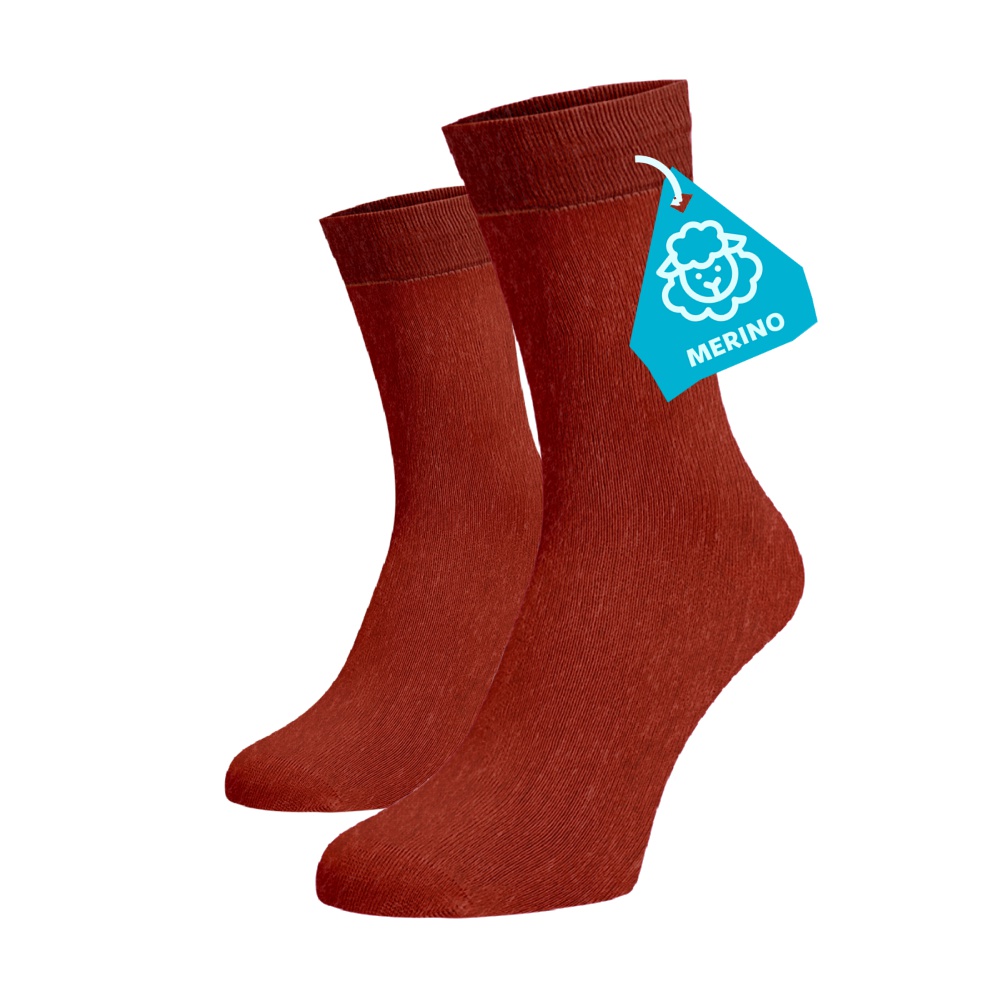Cihlové ponožky MERINO Vlna (Merino) 39-41