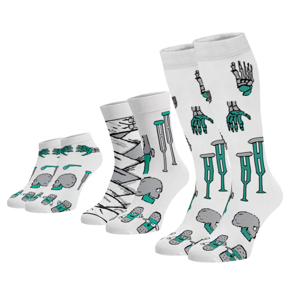 Zvýhodněný set 3 párů ponožek - ZDRAVOTNICKÉ Bílá 42-44
