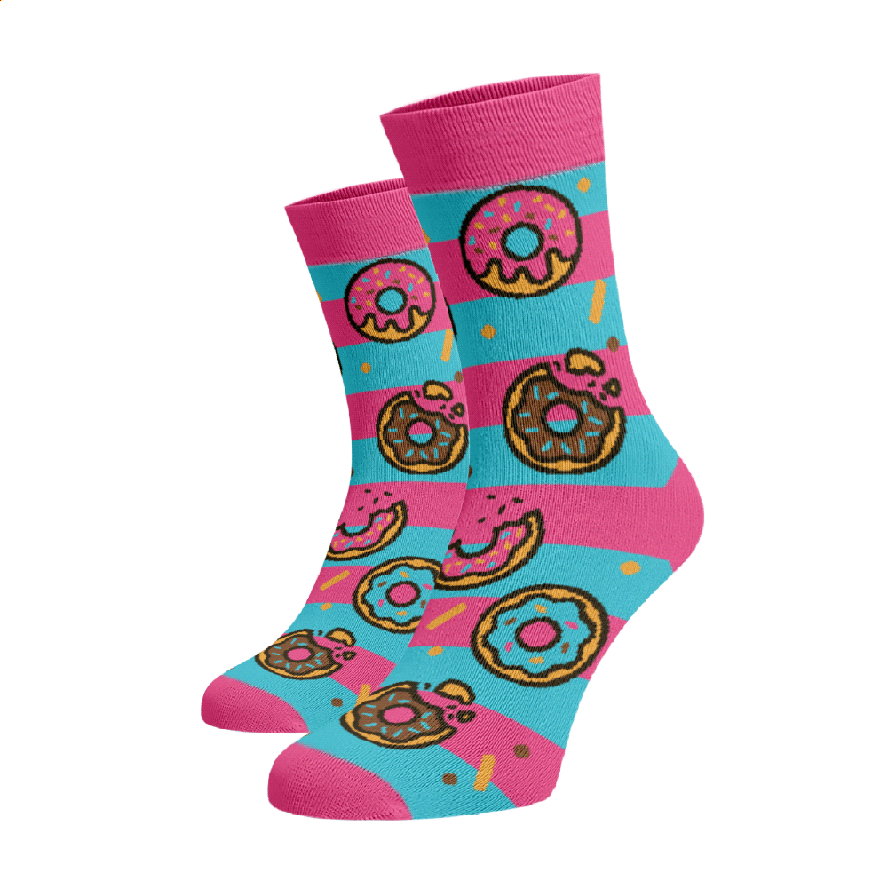 Veselé ponožky Donuty Růžová Bavlna 39-41